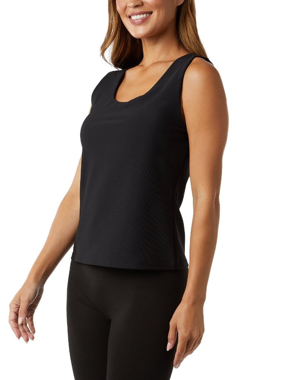 32 Degrees Women's Ribbed Tank with Built-In Bra